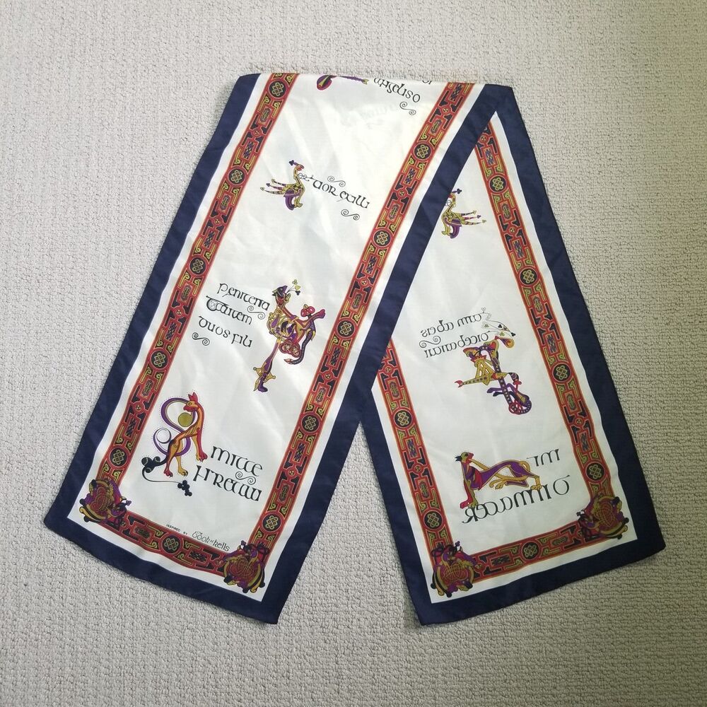 Ireland Irish Book of Kells Celtic Polyester Rectangle Scarf Souvenir Manuscript
